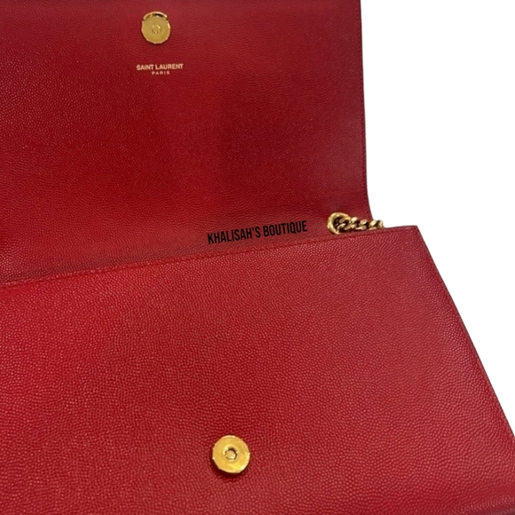 Rare YSL Saint Laurent KATE LARGE CHAIN BAG GRAIN POUDRE EMBOSSED LEATHER - Picture 14 of 17